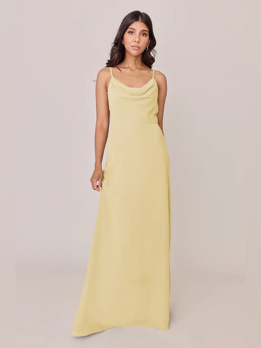 Revelry Nadia Chiffon Cowl-Neck Dress - Yellow 963 - Size 6
